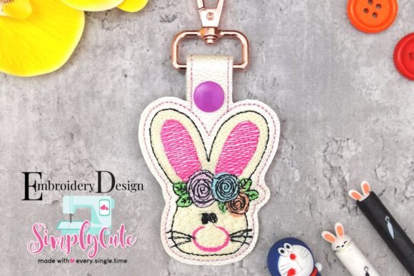 In the Hoop Cute Rabbit Keychain